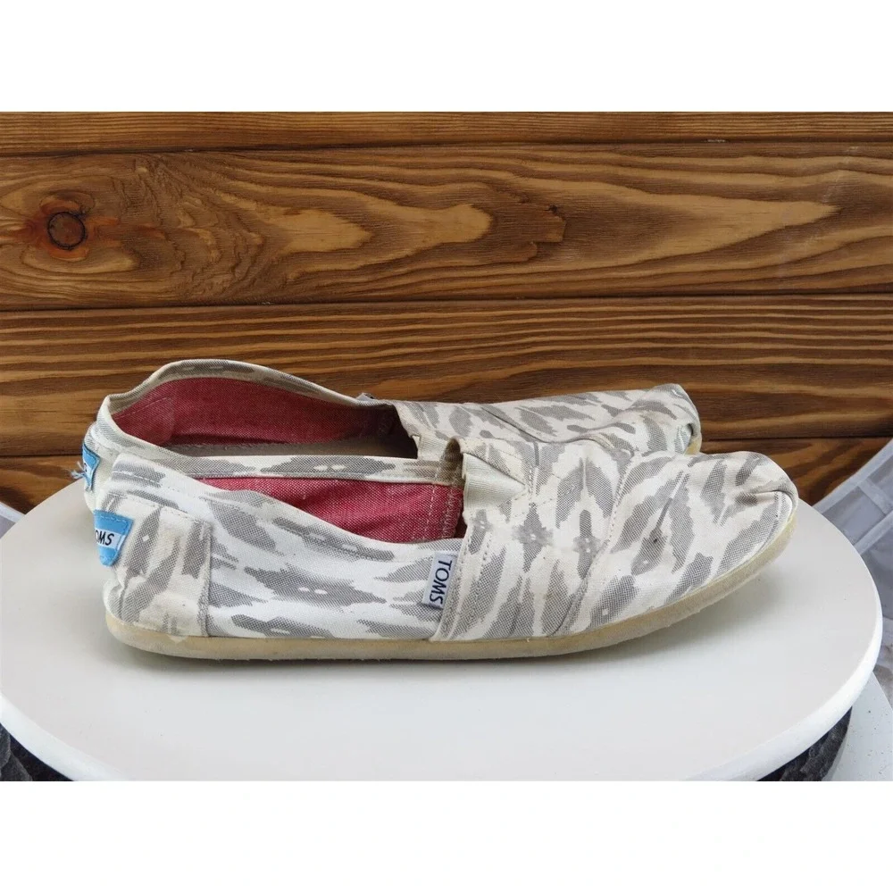 TOMS Size‎ 11 Flat Shoes White Fabric Women M